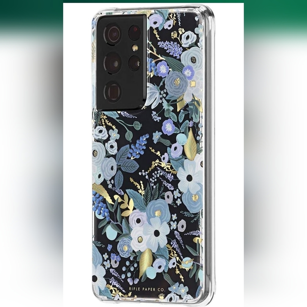 New w/Ring Grip Garden Party Blue Rifle Paper Co Samsung Galaxy S21 Phone Case - Picture 6 of 8